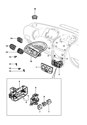 Imagem de Controle da ventilação, aquecedor e ar condicionado - Sedan/Hatch/Pick-up