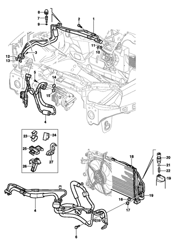 Imagem de Linha do ar condicionado motor gasolina - Sedan/Hatch/Pick-up