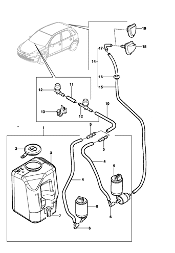 Imagem de Lavador do pára-brisa e vidro traseiro - Sedan/Hatch/Pick-up