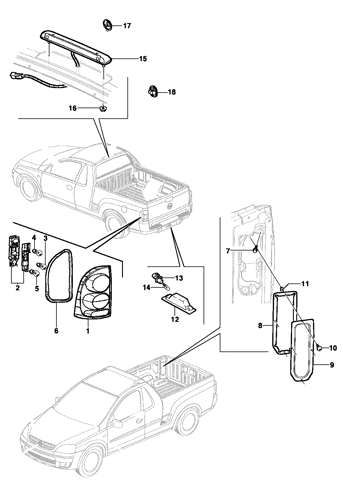 Imagem de Lanterna traseira e brake-light - Pick-up