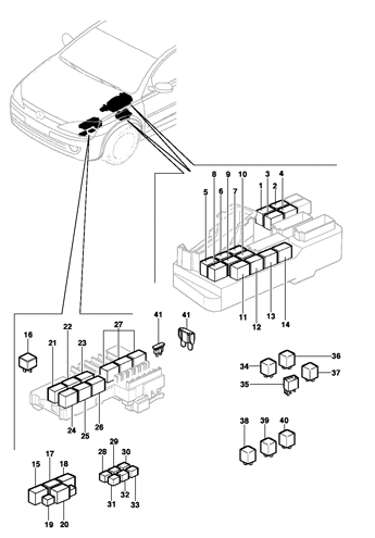 Imagem de Relés e fusivéis - Sedan/Hatch/Pick-up