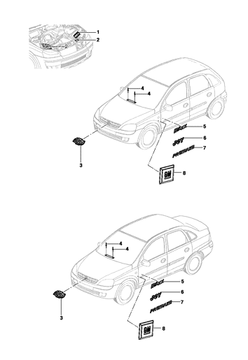 Imagem de Emblemas e decalques dianteiro e lateral - Sedan/Hatch