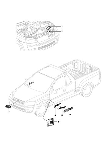 Imagem de Emblemas e decalques dianteiro e lateral - Pick-up