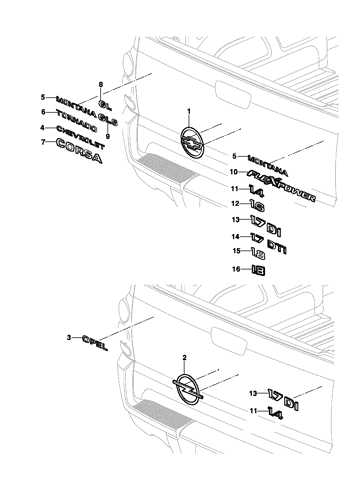 Imagem de Emblemas e decalque traseiro - Pick-up