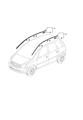 Imagem de Acabamento externo do teto - Meriva