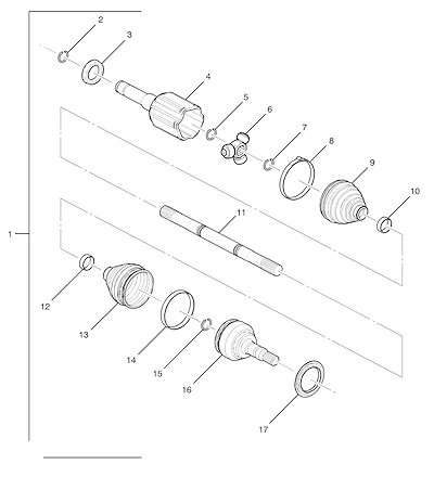 Imagem de Eixo e junta homocinética para roda dianteira LE