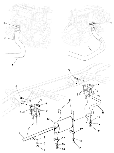 Imagem de Sistema de escapamento completo para GMC 6100 e 6150