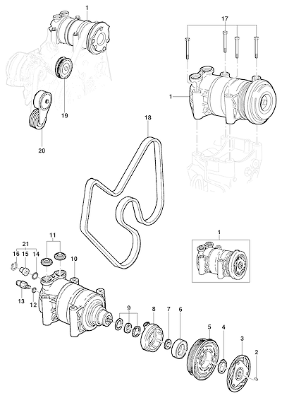 Imagem de Compressor do ar-condicionado e componentes do motor L35/LG3/LW9