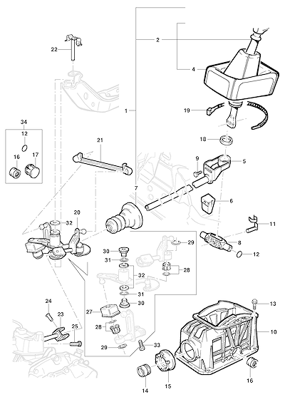Imagem de Alavanca e suporte do câmbio de transmissão manual