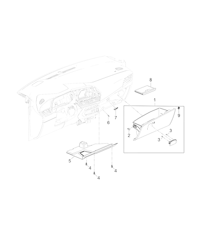Imagem de Painel de instrumentos e compartimento porta-luvas com trava e liberação
