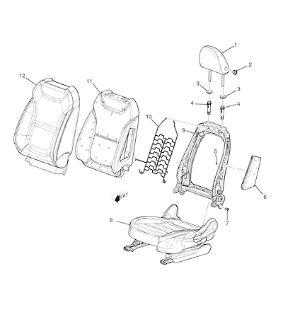 Imagem de Conjunto banco dianteiro e traseiro com encosto, almofada e airbag lateral