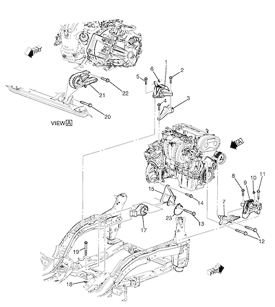 Imagem de Montagem e suporte do motor e transmissão manual (MZ0) (1)