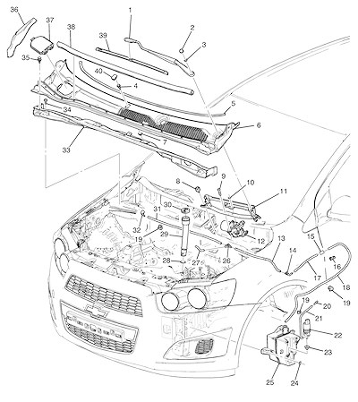 Imagem de Sistema limpador e motor do para-brisa com braços e bicos lavadores