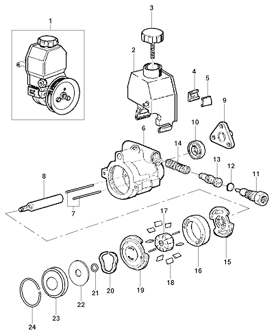 Imagem de Componentes da bomba da direção hidráulica DHB motor gasolina LM3