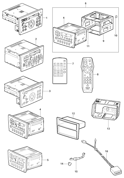 Imagem de Rádio AM/FM estéreo com CD, toca-fitas e acessórios de instalação