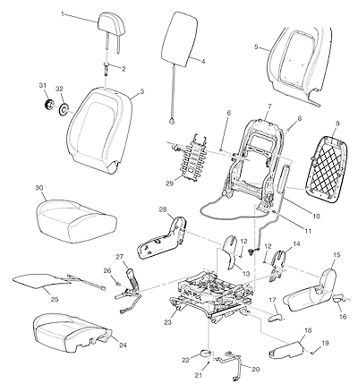 Imagem de Conjunto banco motorista com aquecedor, ajuste, airbag lateral e acessórios