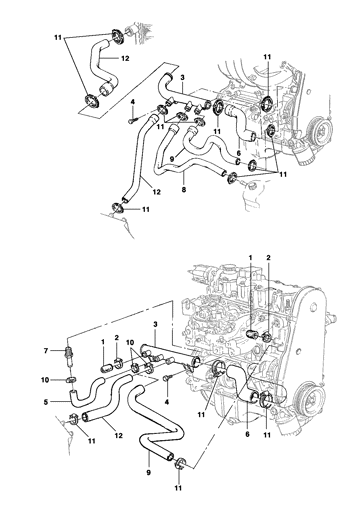 Imagem de Mangueiras do arrefecimento do motor - EFI