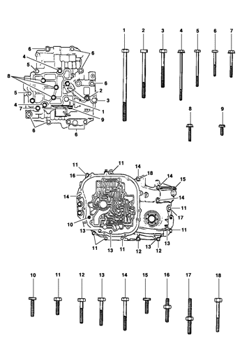 Imagem de Parafusos da carcaça e corpo de válvulas da transmissão automática