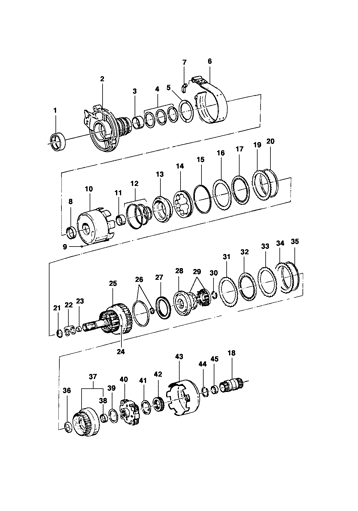 Imagem de Embreagens da direita e frente da transmissão automática