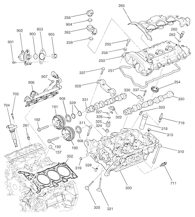 Imagem de Cabeçote e peças relacionadas do motor 3.0L V6 (LF1/3.0Y)