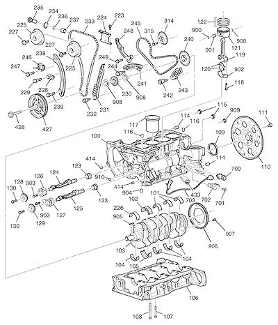 Imagem de Conjunto motor 2.4L L4 bloco e peças internas essenciais