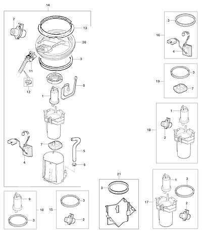 Imagem de Bomba e componentes do reservatório de combustível (gasolina/álcool)