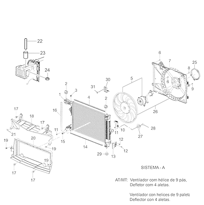 Imagem de Montagem e peças do radiador e ventilador de arrefecimento do motor Denso