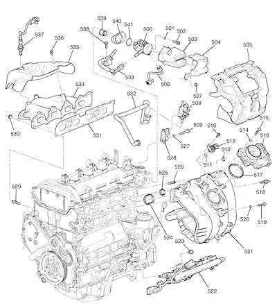 Imagem de Conjunto motor 2.4L L4 com coletores e sistema de combustível (LAF/2,4C)