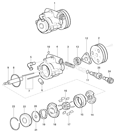Imagem de Componentes da bomba da direção hidráulica para motor gasolina LN2/LG1