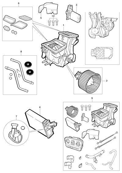 Imagem de Conjunto aquecedor com módulo, ventilador, resistor e kits de vedação e mangueiras