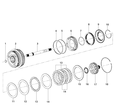 Imagem de Transmissão automática e embreagem 3-5-ré e 4-5-6 completa
