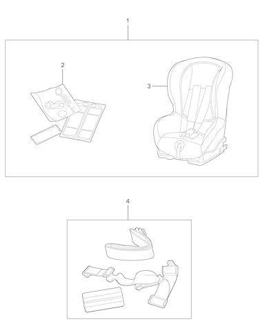 Imagem de Pacote de acessórios para cadeirinha infantil Duo Plus com suporte e cinto