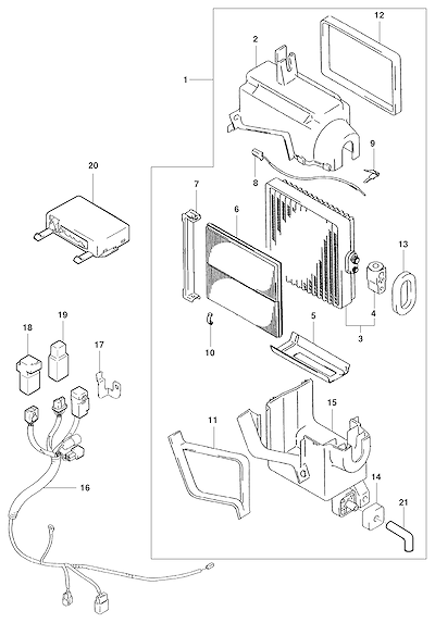 Imagem de Módulo e componentes do ar-condicionado e aquecedor automotivo