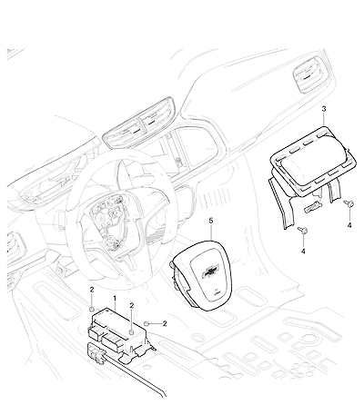 Imagem de Sistema airbag motorista e passageiro com módulos e sensores completos