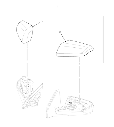 Imagem de Pacote de acessórios para capa e acabamento do espelho retrovisor externo
