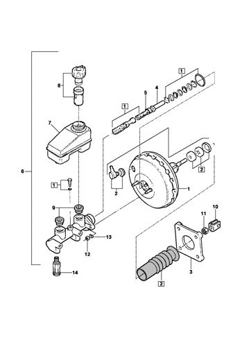 Imagem de Servo freio e cilindro mestre - Bendix