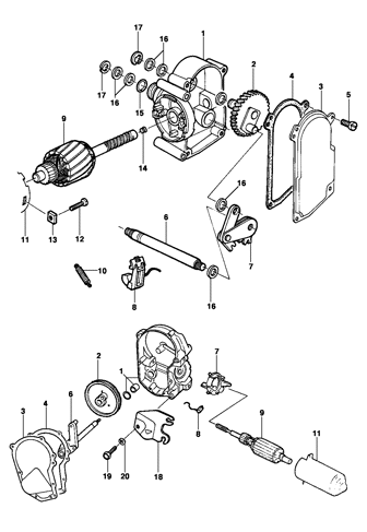 Imagem de Componentes do motor do limpador do vidro traseiro