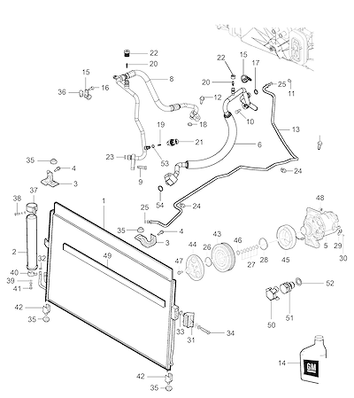 Imagem de Sistema de refrigeração do ar-condicionado 2.8L diesel (LWH/LWN)