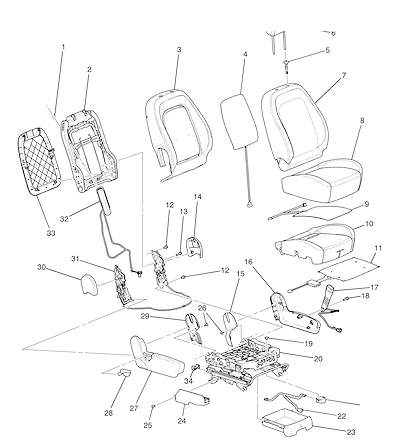 Imagem de Conjunto banco passageiro completo com ajustes, almofadas, airbag e aquecedor