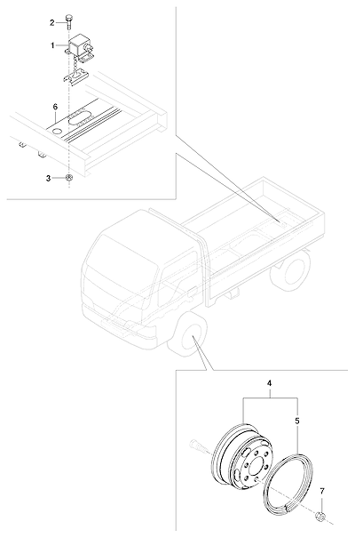 Imagem de Roda sobressalente e suporte completo para fixação e segurança
