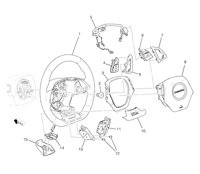 Imagem de Volante de direção, airbag, interruptores e chicote elétrico (exceto controle manual)