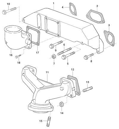 Imagem de Coletor de admissão e escape para motor diesel L4A Maxion