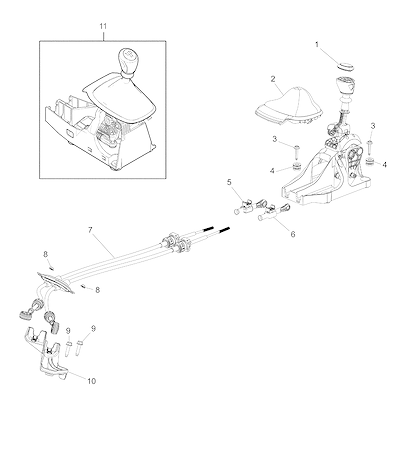 Imagem de Controles e cabos da alavanca da transmissão manual com luva inferior branca (1)