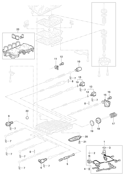 Imagem de Controle do corpo de válvulas e componentes do conversor de torque