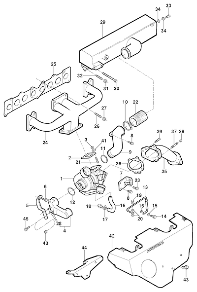 Imagem de Coletor de admissão e escape e turbo LK6 para motor diesel