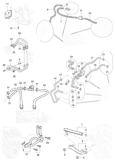 Imagem de Tubos e mangueiras do sistema de ar-condicionado e aquecimento do motor