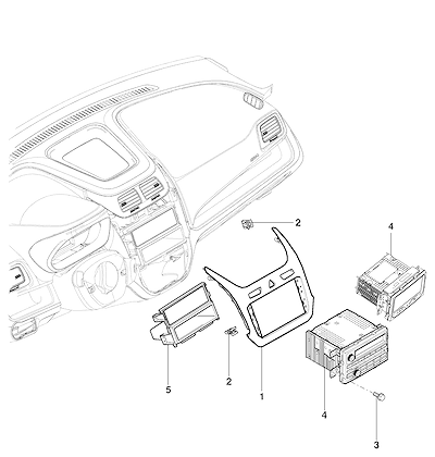 Imagem de Fixação e acabamento do rádio com entrada auxiliar, USB e MP3 (UF7, UH7)