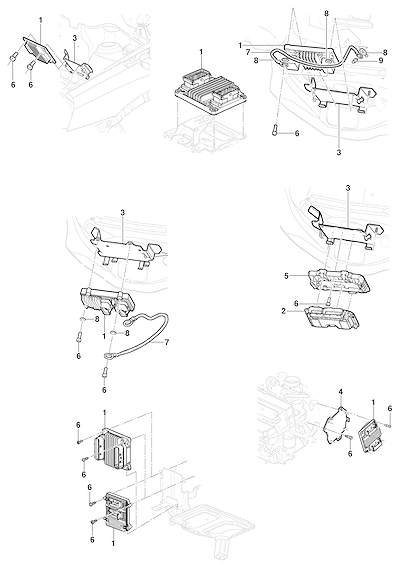 Imagem de Módulo de controle eletrônico do motor e acessórios de fixação
