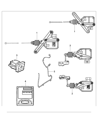 Imagem de Pacote de acessórios para trava elétrica das portas laterais dianteiras e traseiras