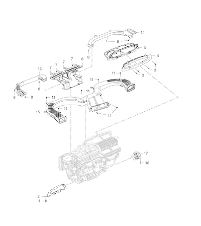 Imagem de Sistema de distribuição de ar do ar-condicionado e aquecedor (LS 1)